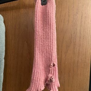 Pink Knit Stirrup Leg Warmers